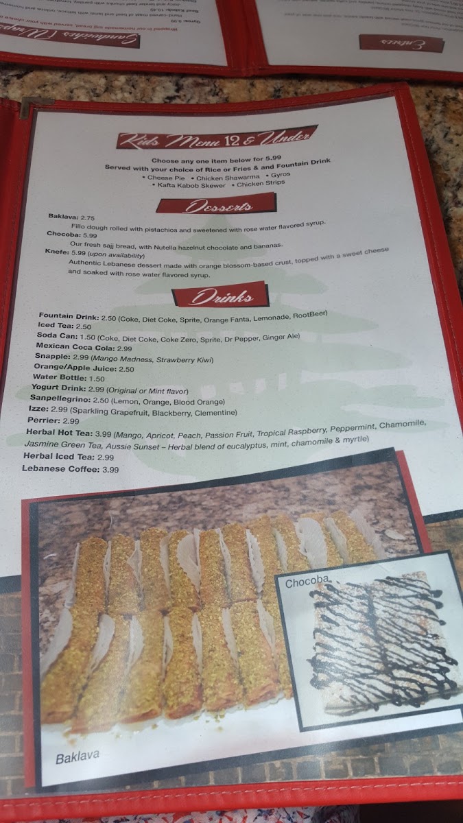 Menu Micho'z Fresh Lebanese Grill-8