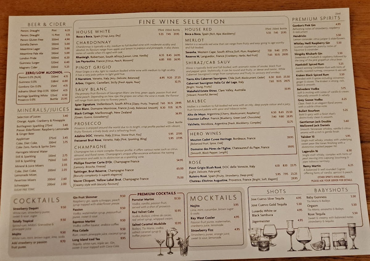 Menu Middletons Milton Keynes-1