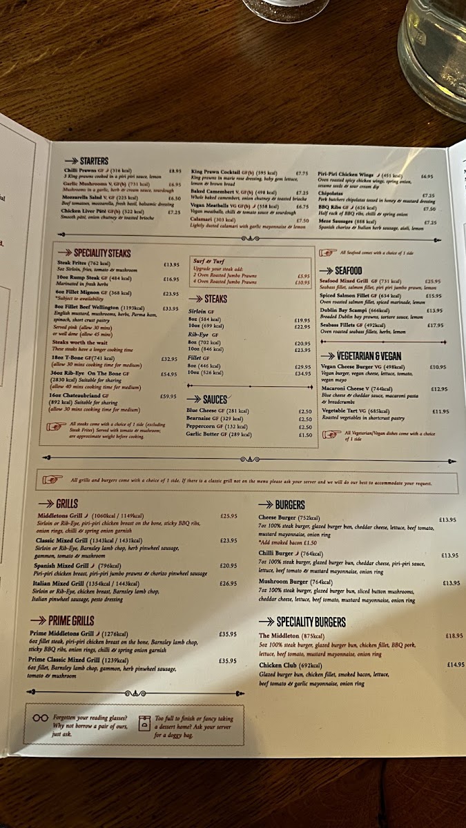 Menu Middletons Milton Keynes-9