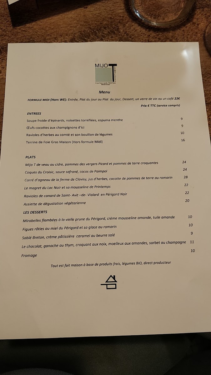 Menu Mijo T-3