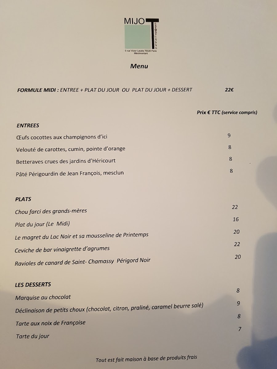 Menu Mijo T-4