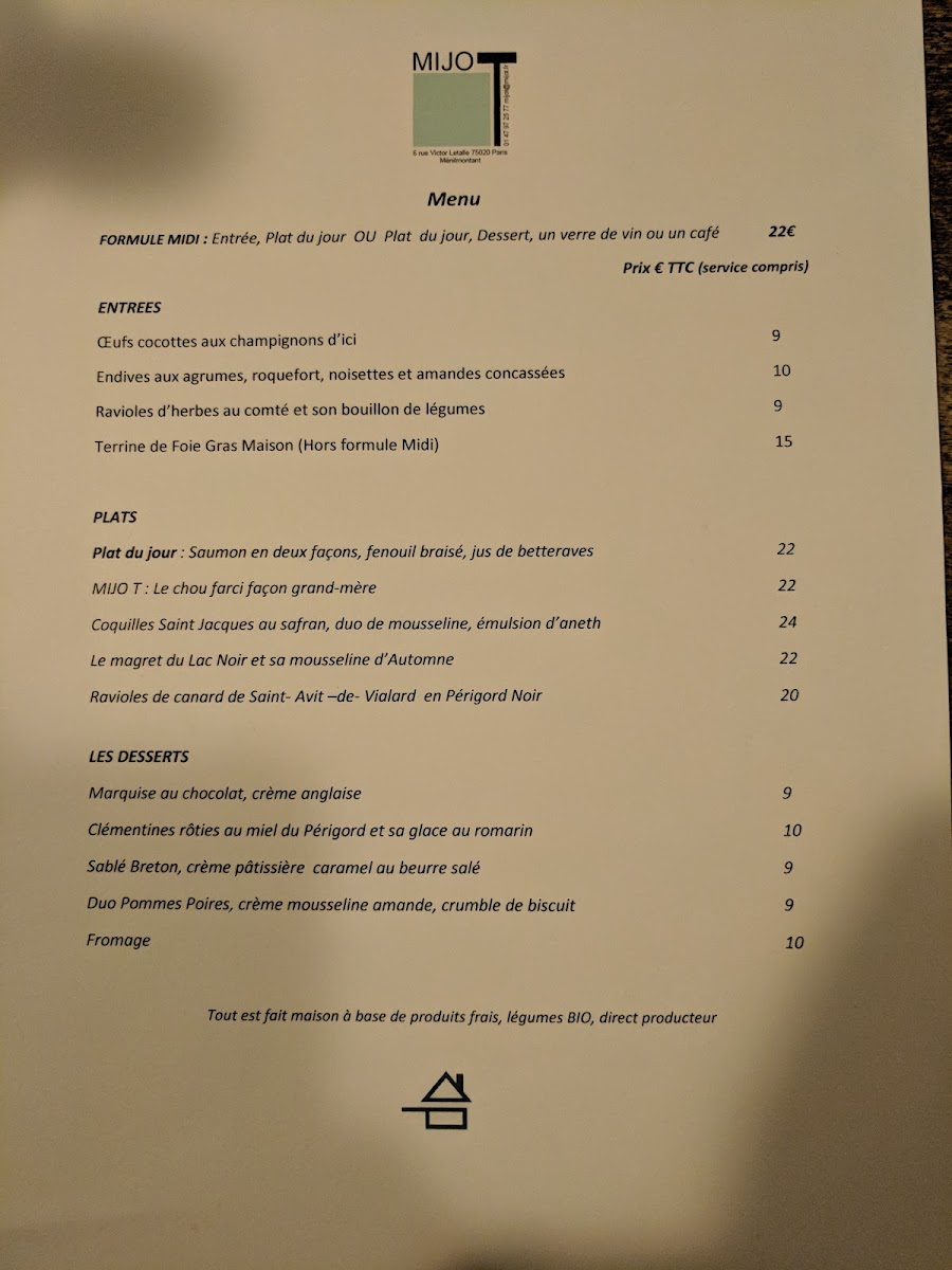 Menu Mijo T-6