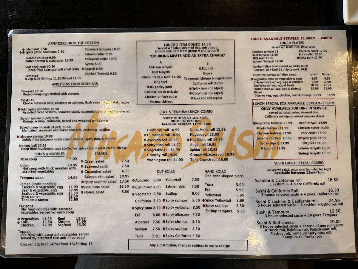 Menu Mikado Sushi | Japanese Restaurant-1