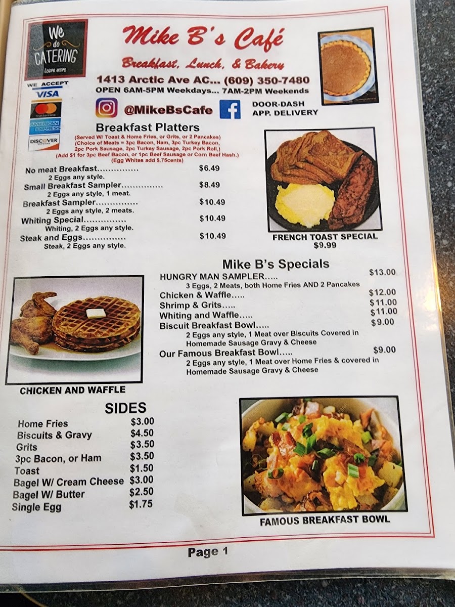 Menu Mike B's Cafe-1