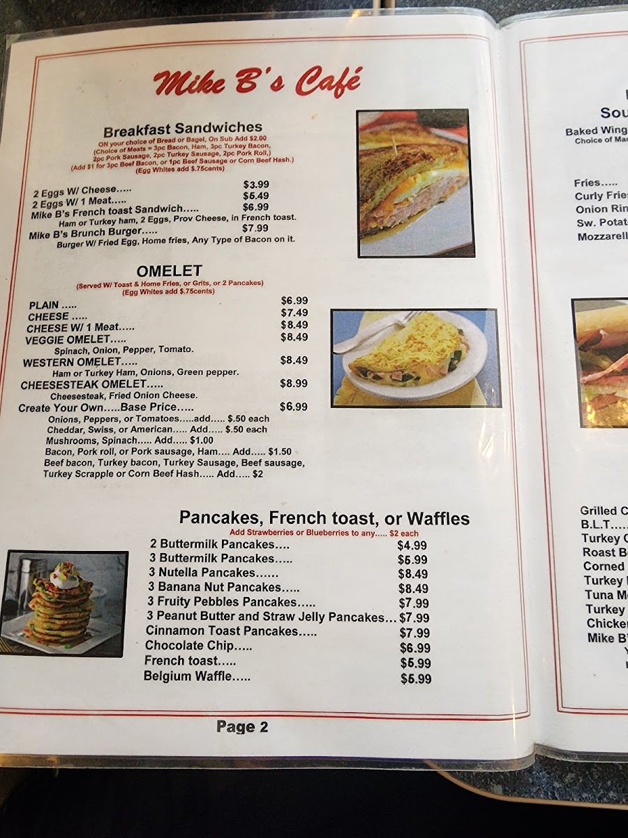 Menu Mike B's Cafe-3