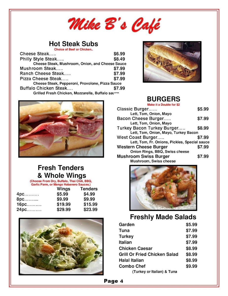 Menu Mike B's Cafe-7