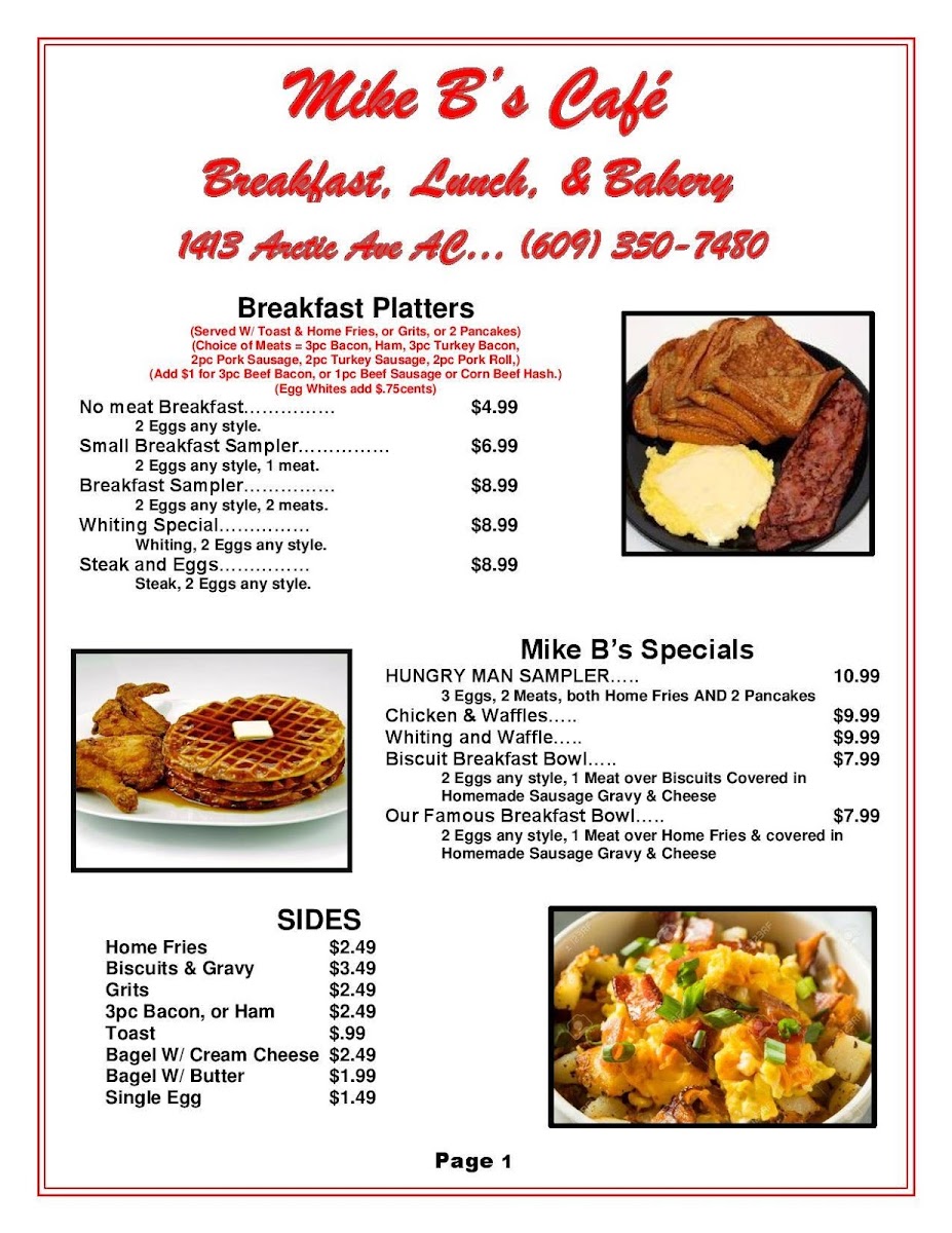 Menu Mike B's Cafe-8