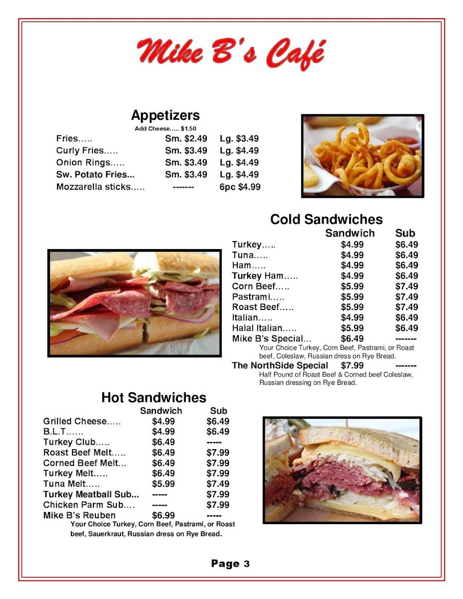 Menu Mike B's Cafe-9