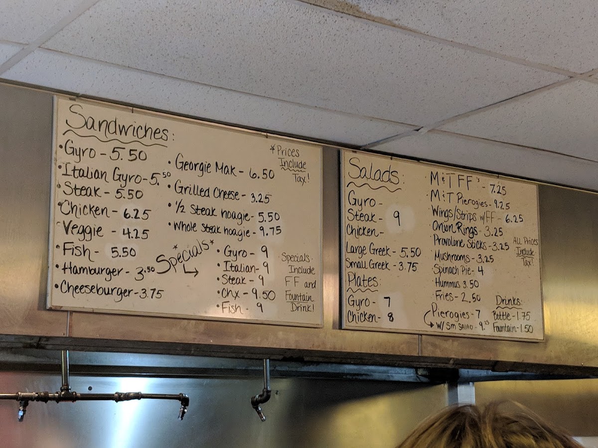 Menu Mike & Tony's Gyros-3