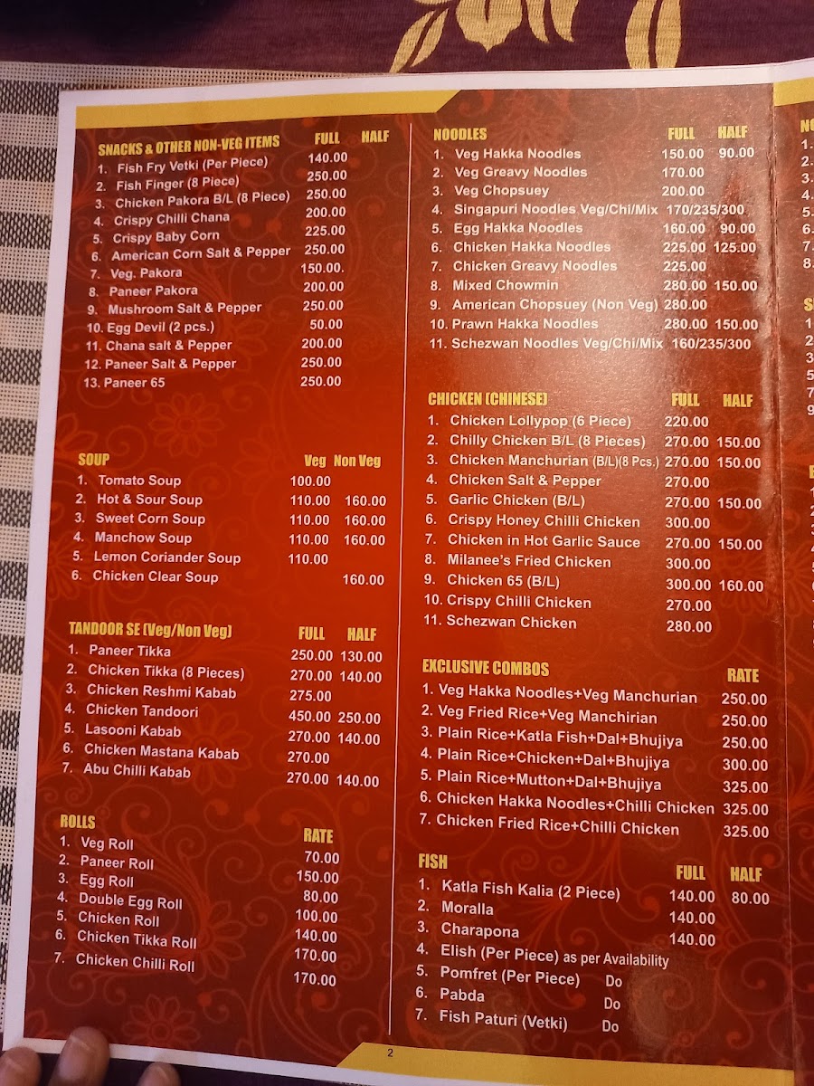 Menu Milanee's Kitchen- Bengali Restaurant Jamshedpur-2