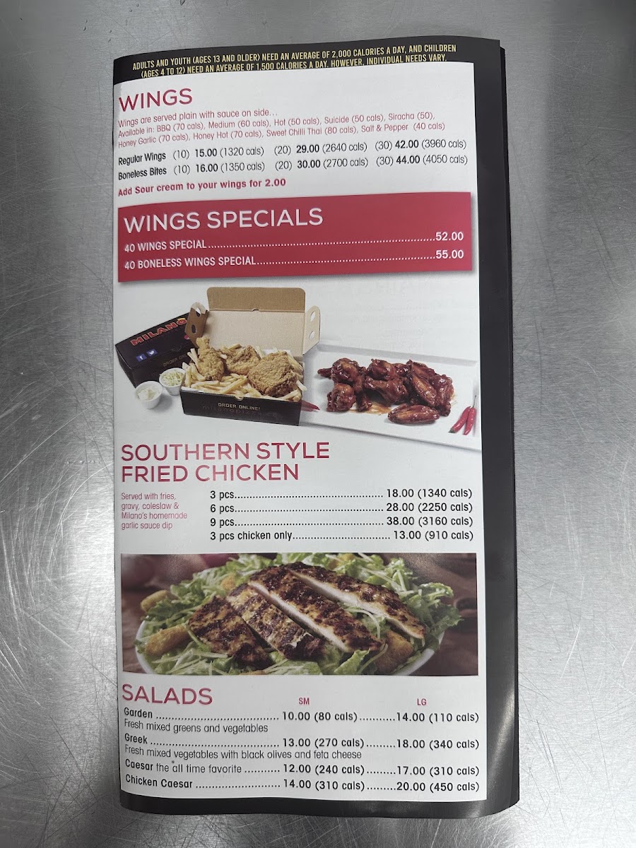 Menu Milano Pizza Ottawa - Bank Street-2