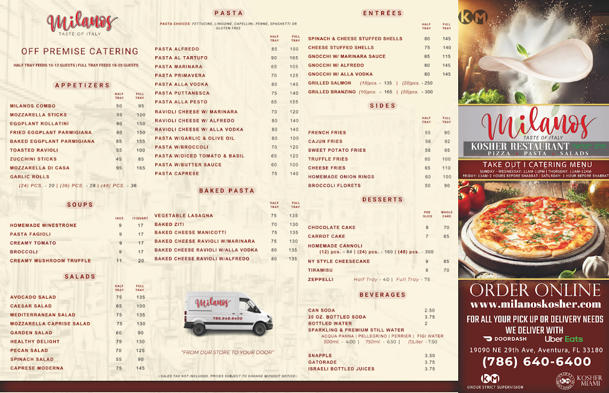 Menu Milano's Kosher Restaurant-3
