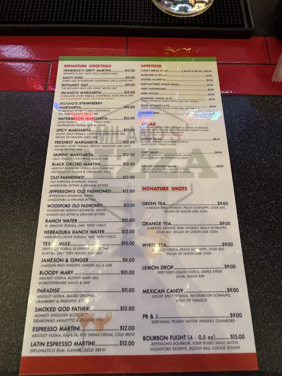 Menu Milano's Pizza Bullard Texas-2