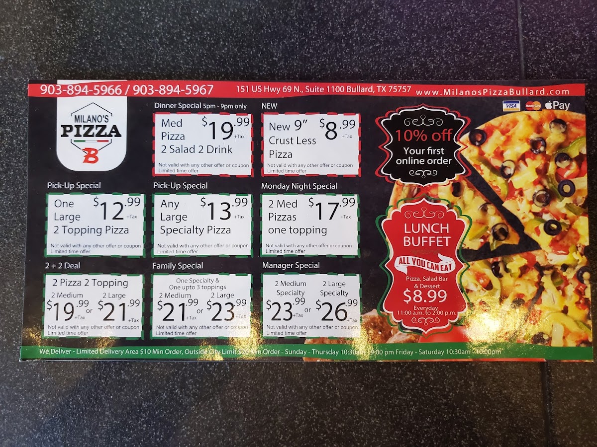 Menu Milano's Pizza Bullard Texas-4