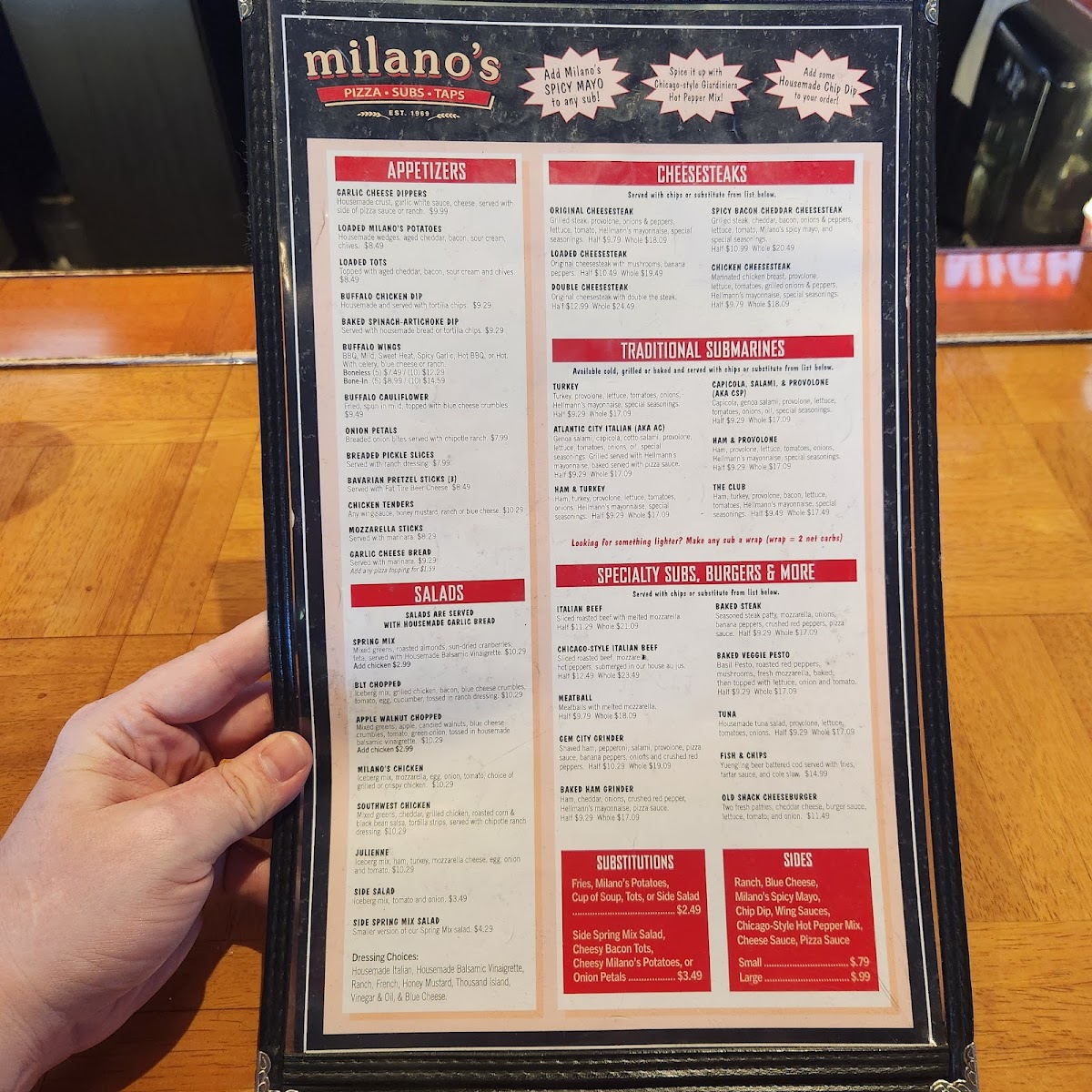 Menu Milano's Pizza, Subs & Taps (Beavercreek)-8