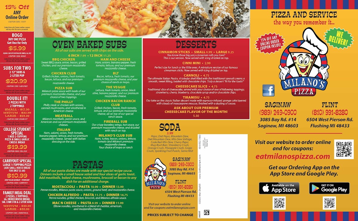 Menu Milano's Pizza-1