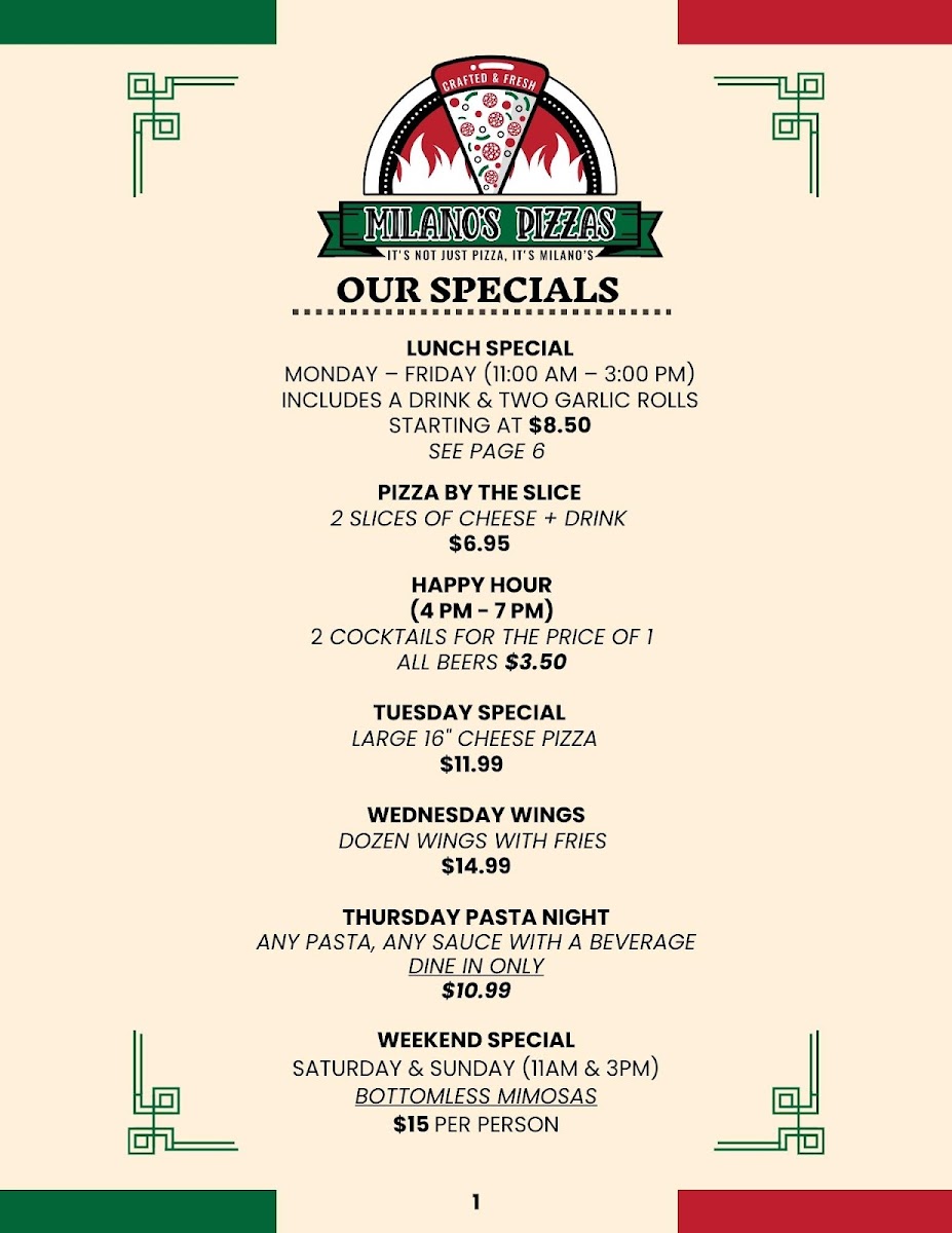 Menu Milano's Pizzas-6