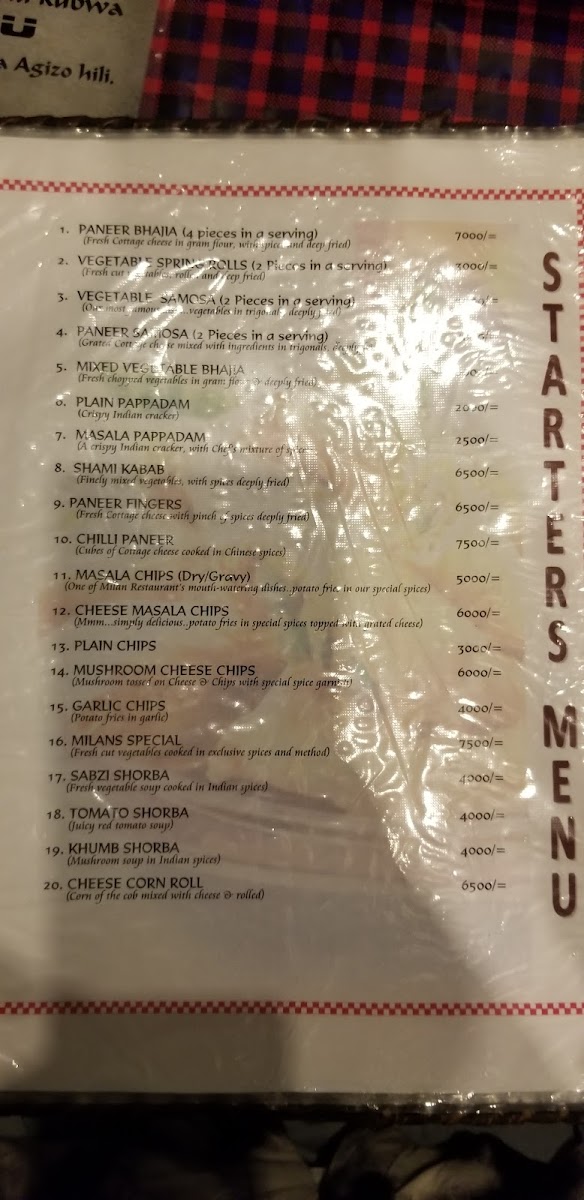 Menu Milan’S Restaurant (Indian Vegetarian Cuisine)-10