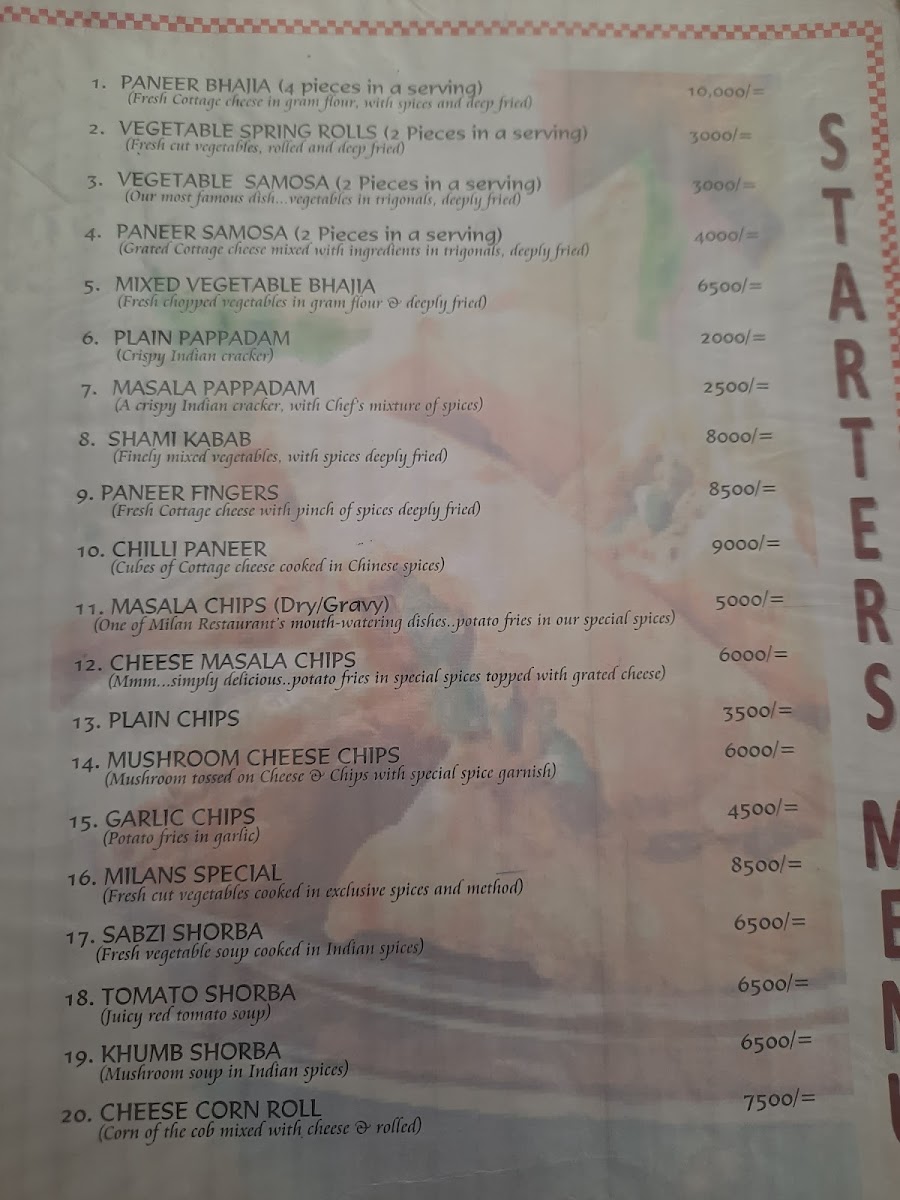 Menu Milan’S Restaurant (Indian Vegetarian Cuisine)-6