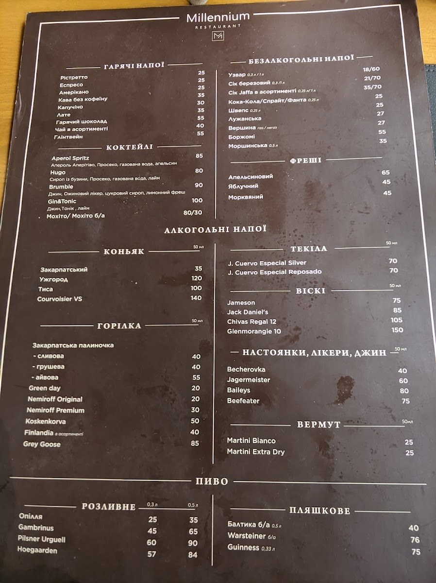 Menu Milenium-2
