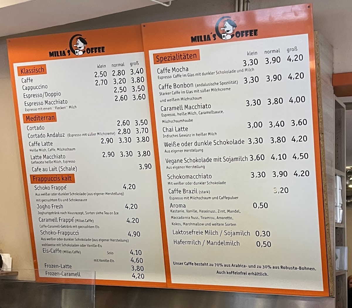 Menu Milia's Coffee-1