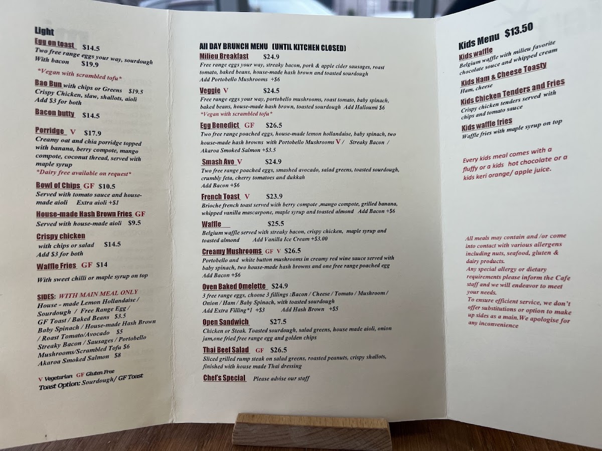 Menu Milieu Cafe-1
