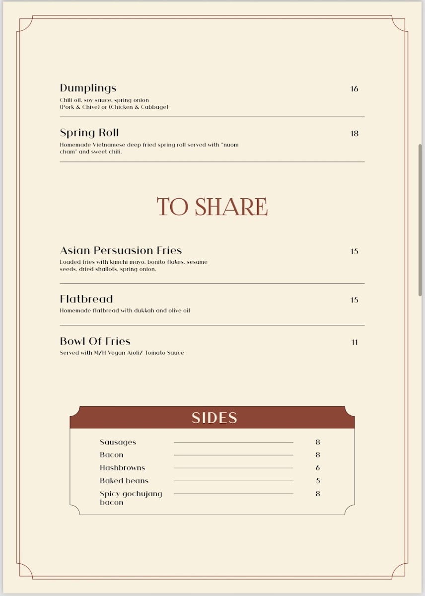 Menu Milk & Honey Restaurant-5