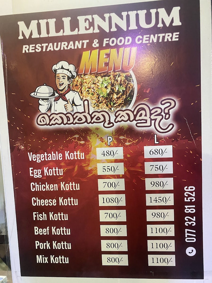 Menu Millenium Food Centre-1