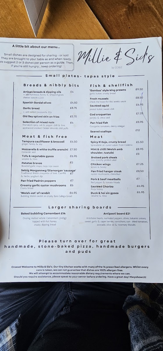 Menu Millie & Sid's-3