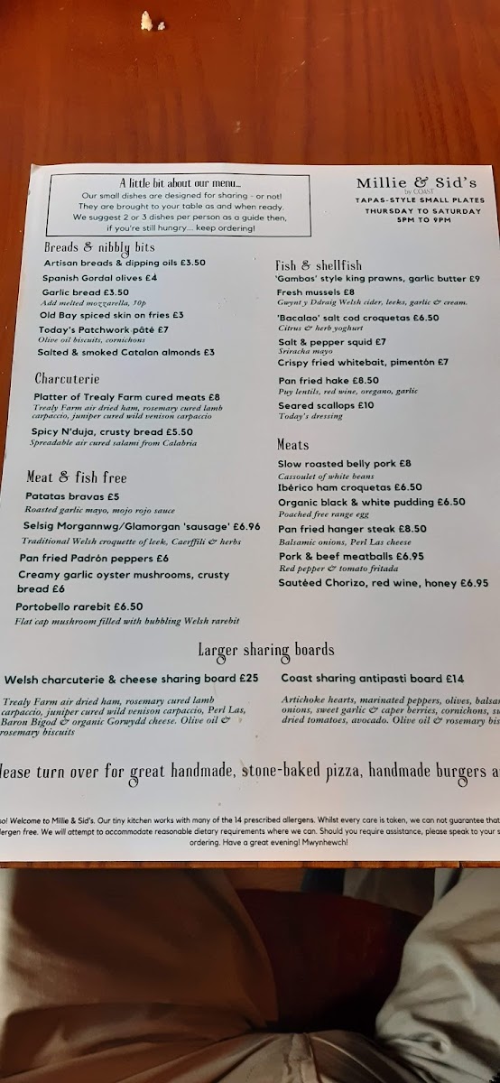 Menu Millie & Sid's-4