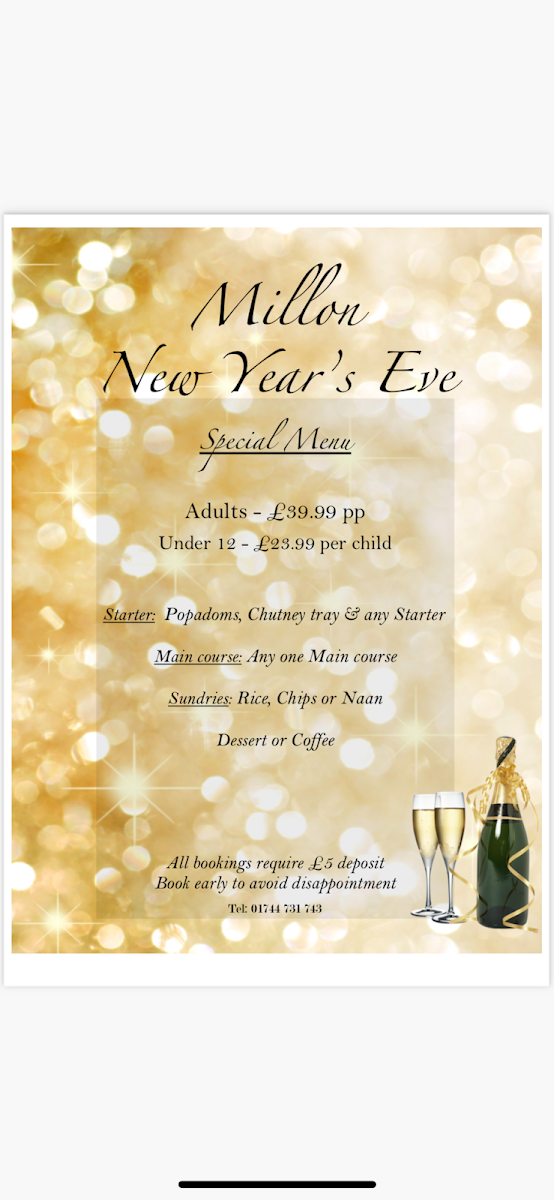 Menu Millon Restaurant St Helens-1