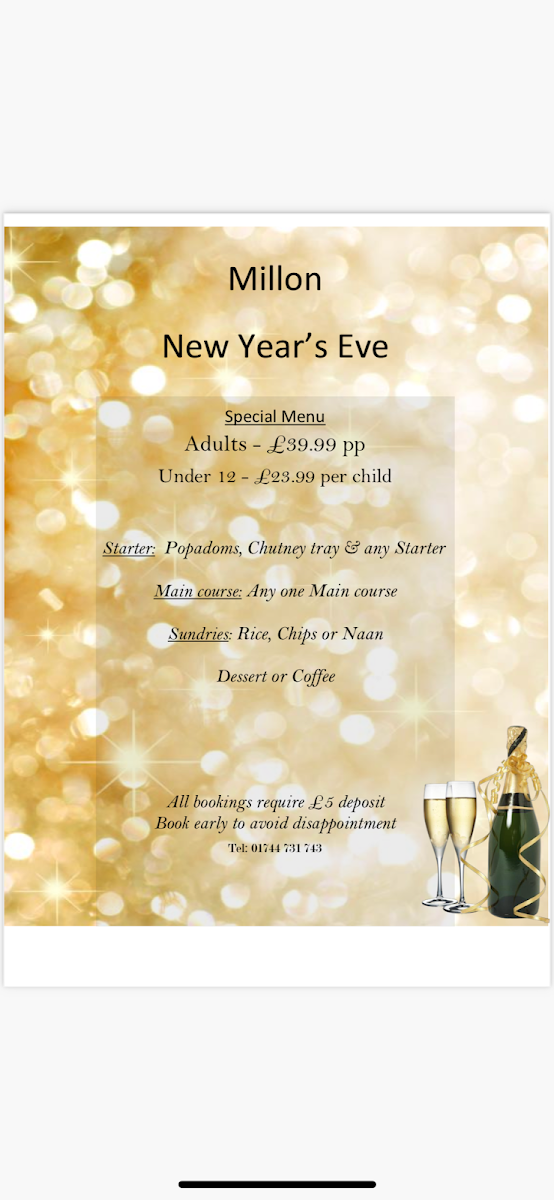 Menu Millon Restaurant St Helens-4