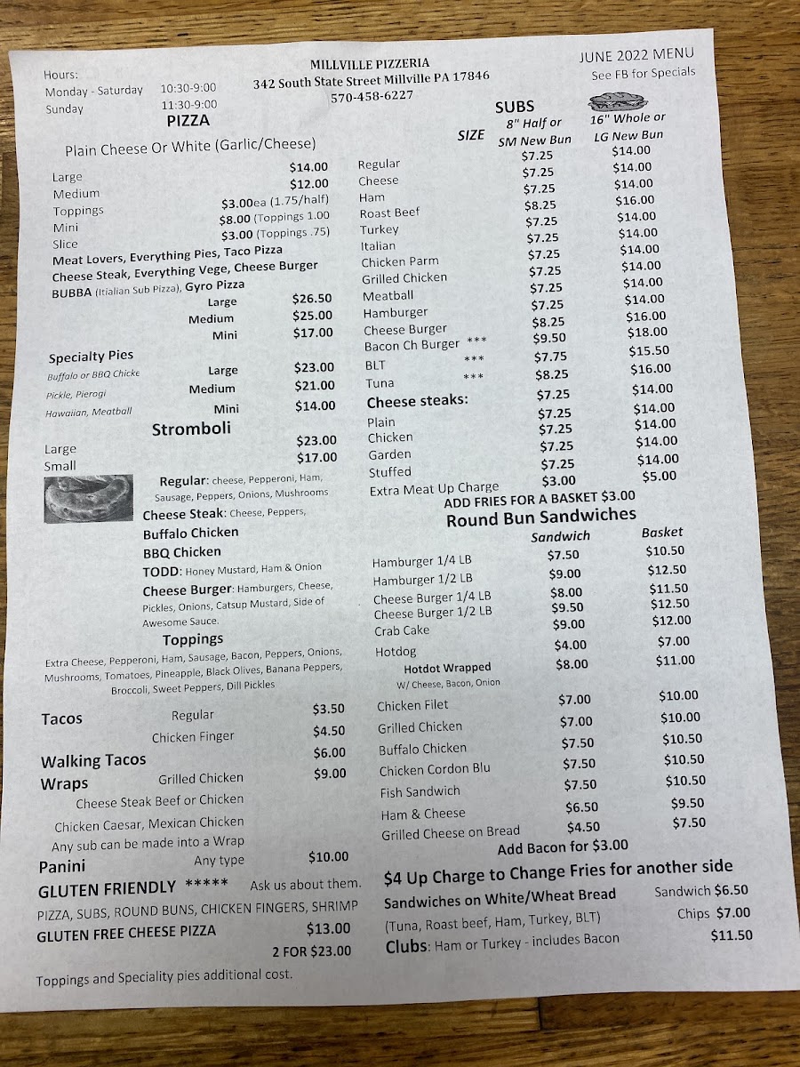 Menu Millville Pizzeria-1