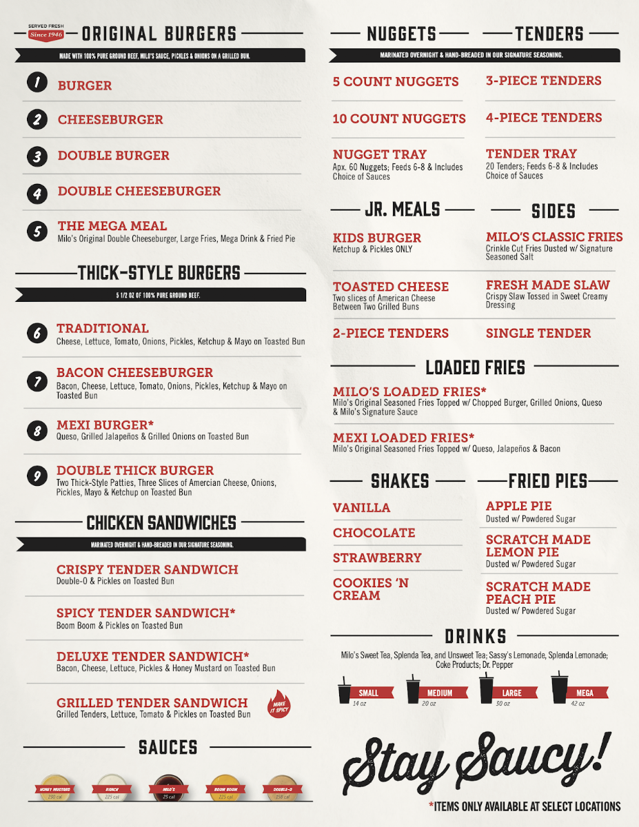 Menu Milo's Hamburgers-1