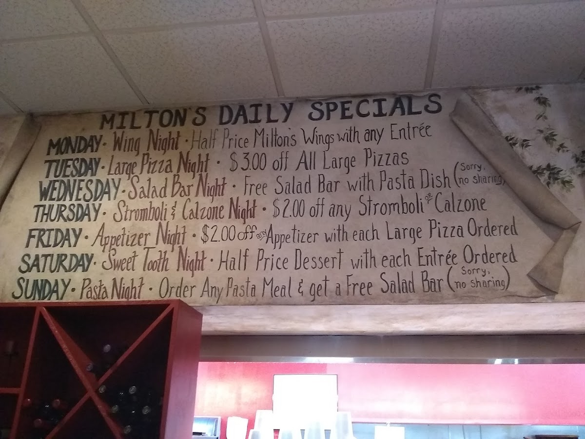 Menu Milton's Pizza & Pasta-3