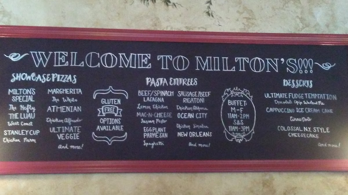 Menu Milton's Pizza & Pasta-4