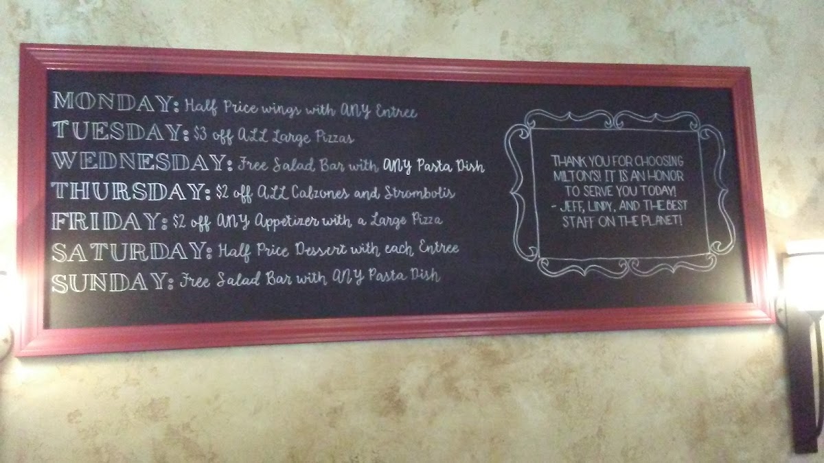 Menu Milton's Pizza & Pasta-5