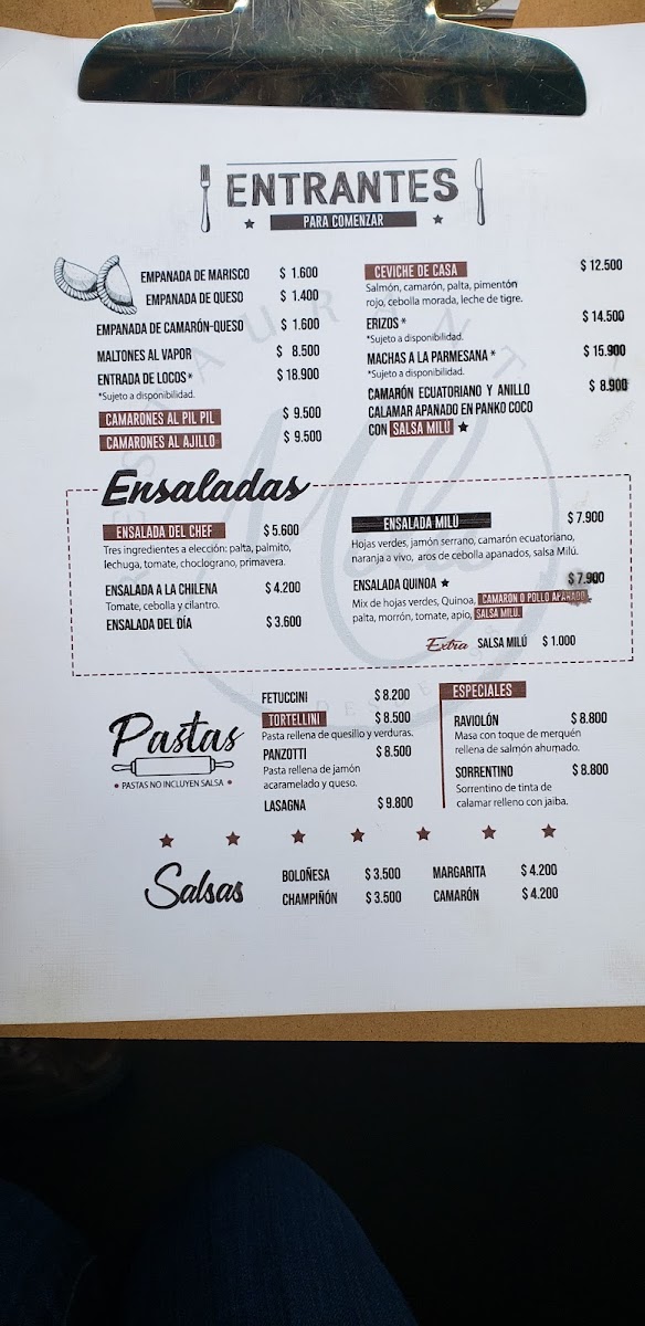 Menu Milú Restaurant-1