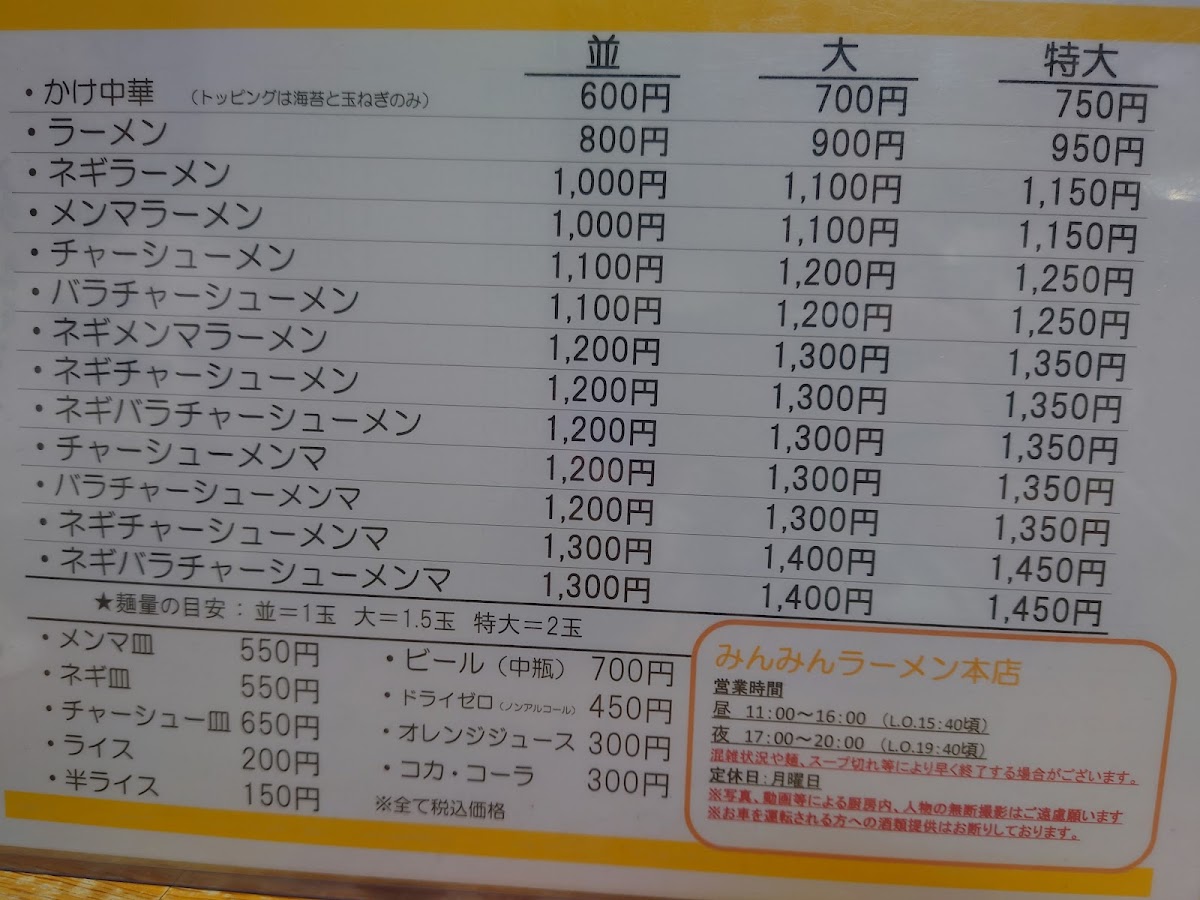 Menu Minmin Ramen Main Store-8