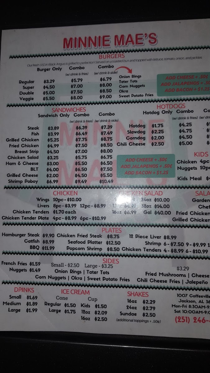 Menu Minnie Mae's-1