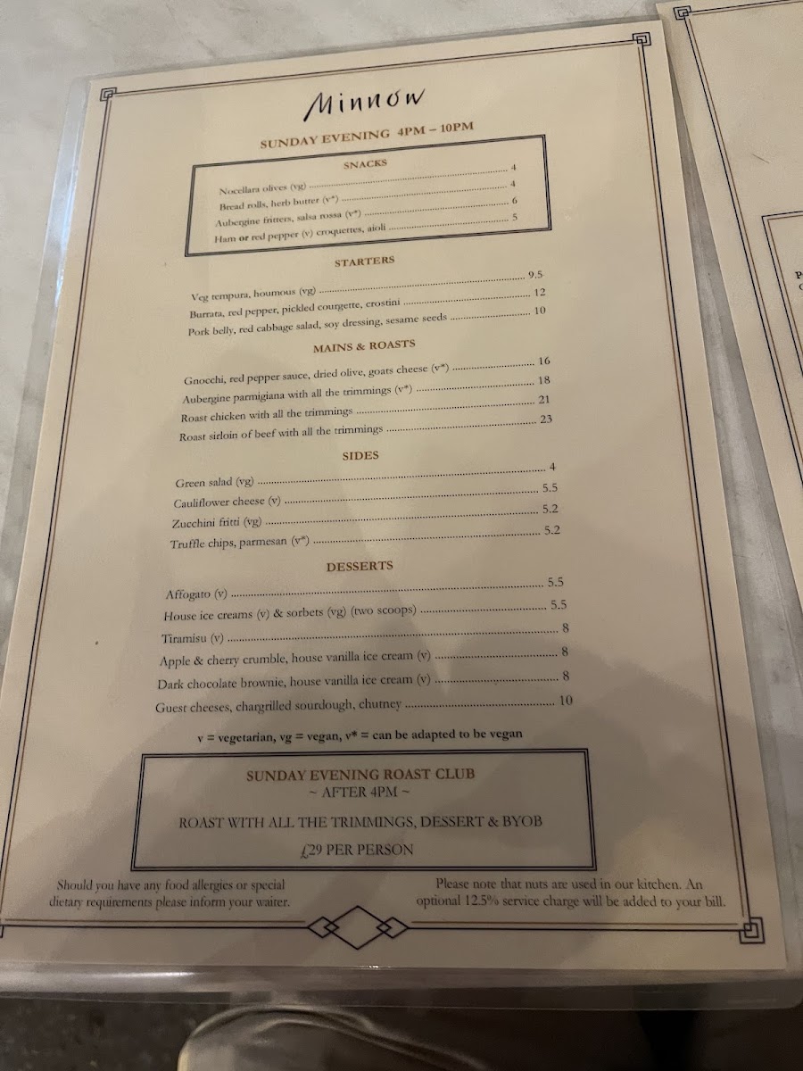 Menu Minnow-10