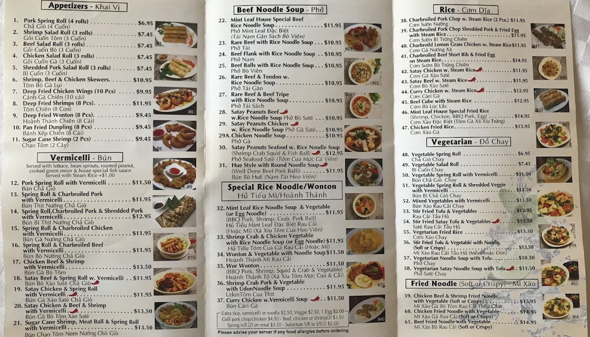 Menu Mint Leaf Indian Sweets Restaurant And Banquet Hall-10