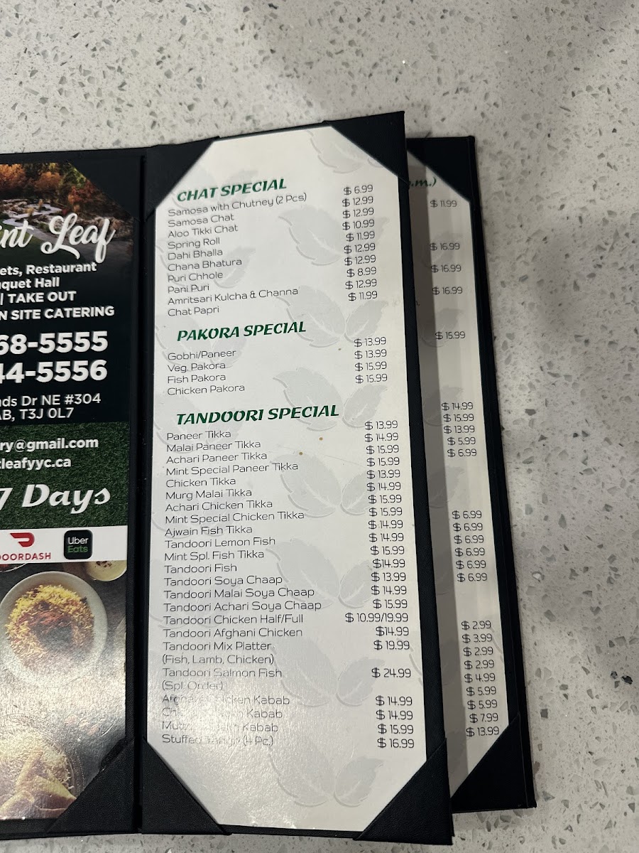 Menu Mint Leaf Indian Sweets Restaurant And Banquet Hall-4