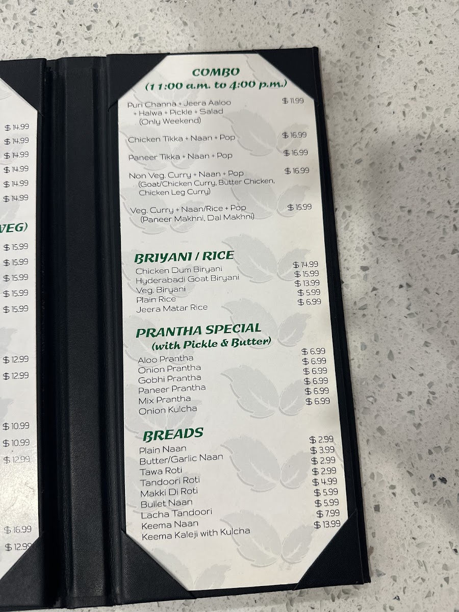 Menu Mint Leaf Indian Sweets Restaurant And Banquet Hall-5