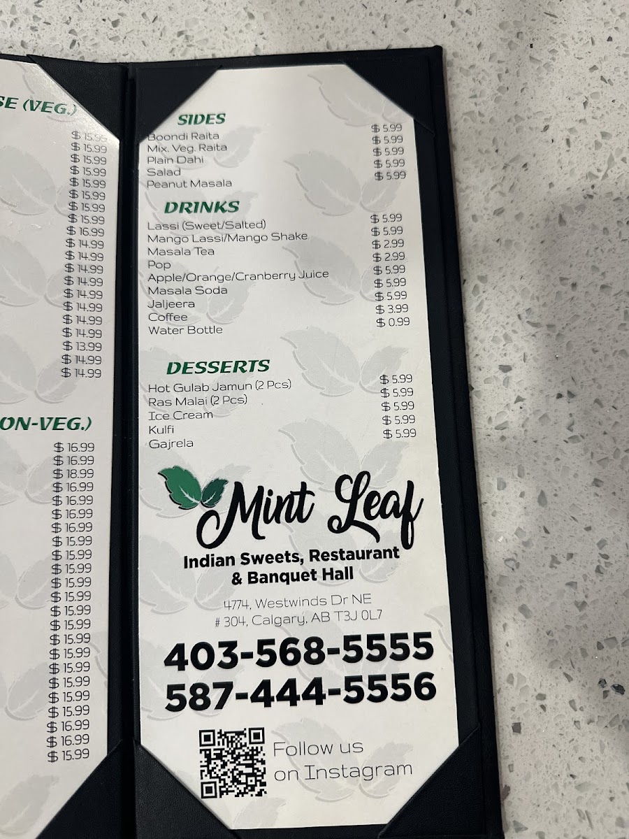 Menu Mint Leaf Indian Sweets Restaurant And Banquet Hall-6