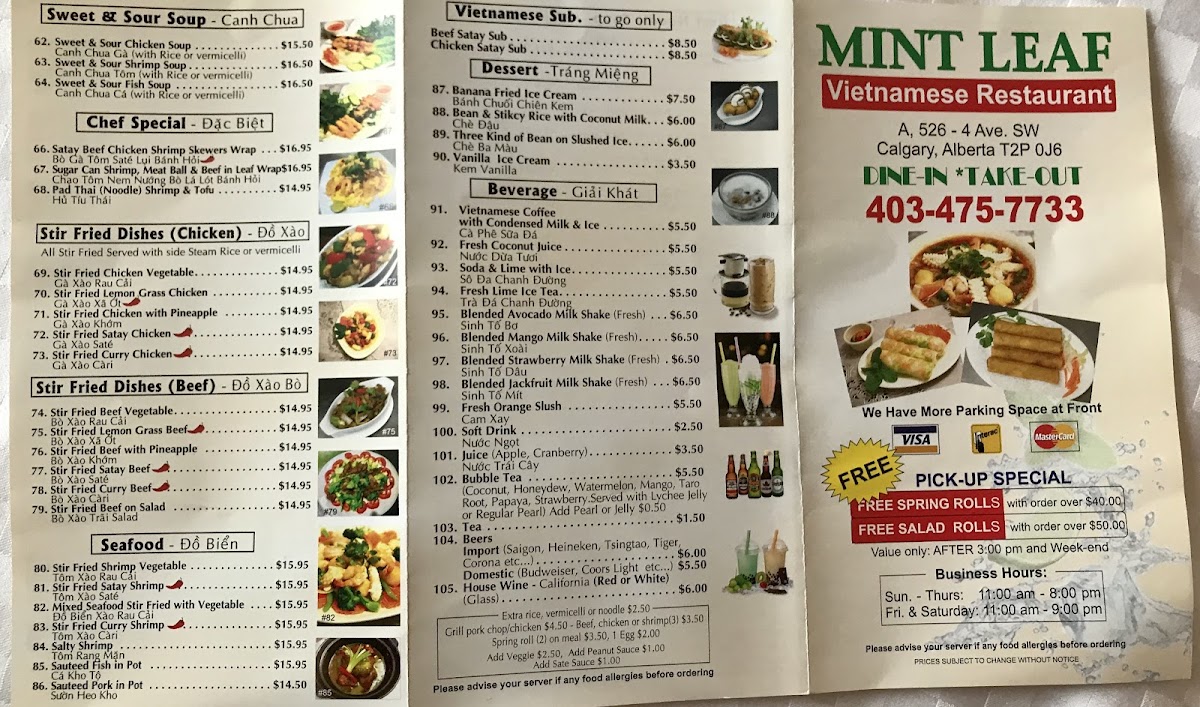 Menu Mint Leaf Indian Sweets Restaurant And Banquet Hall-9