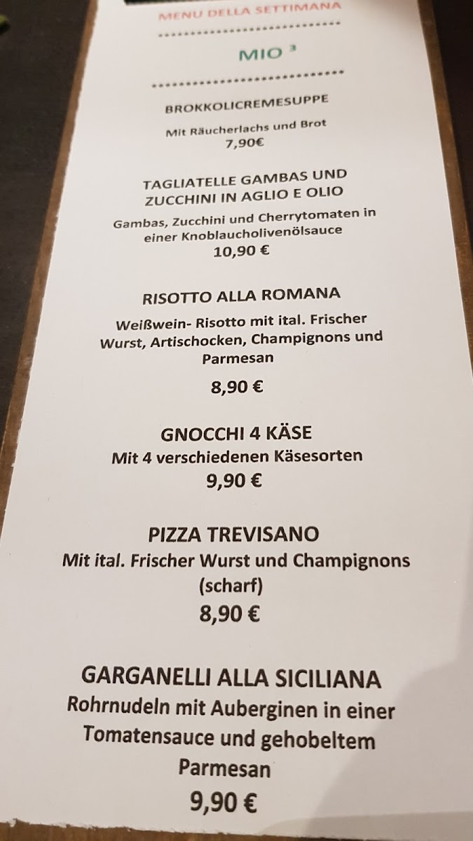 Menu Mio 3-4