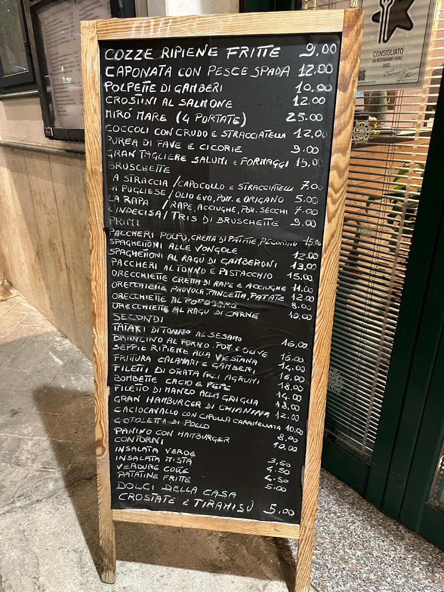 Menu Mirò Restaurant & Bistrot-1