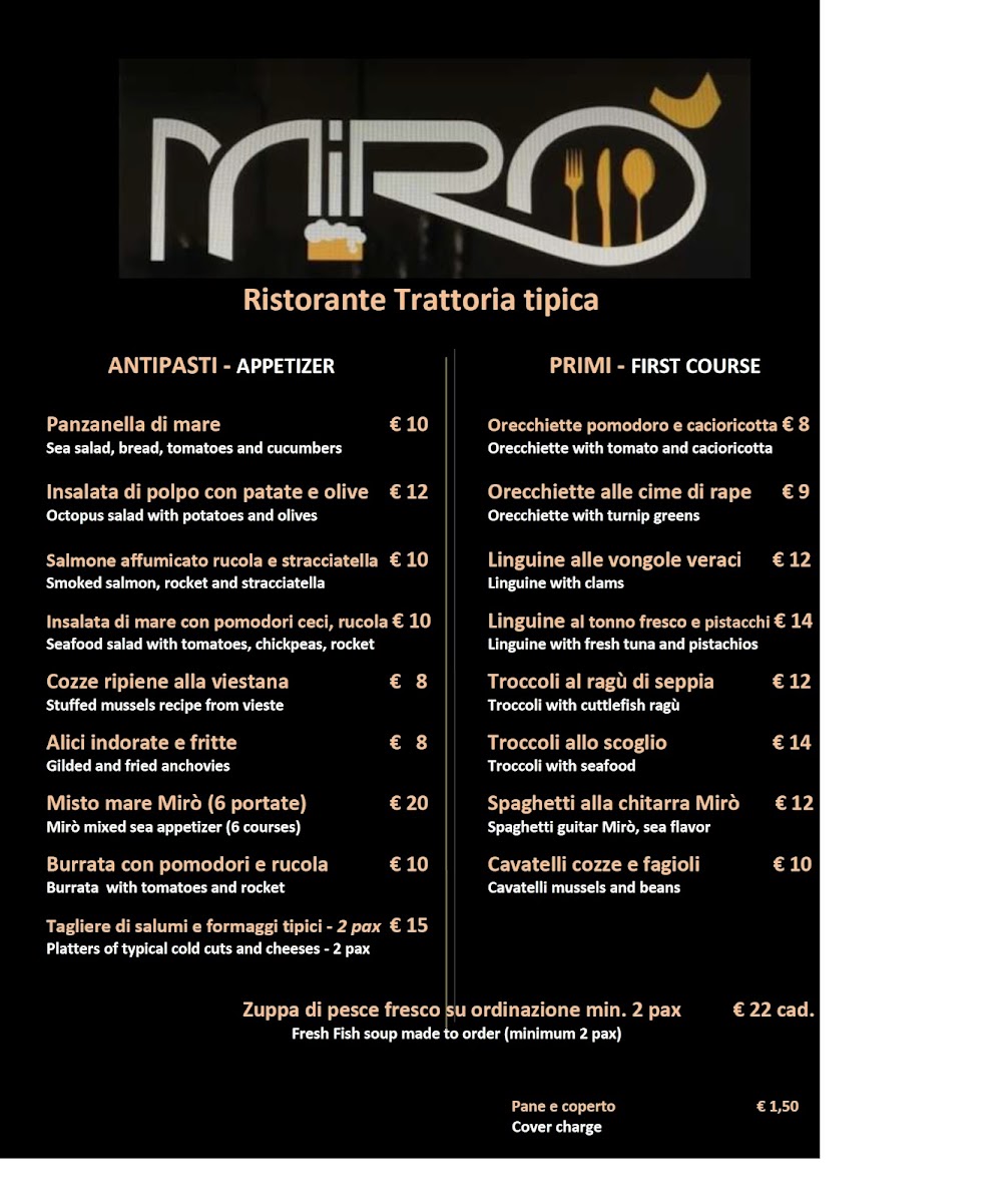 Menu Mirò Restaurant & Bistrot-10