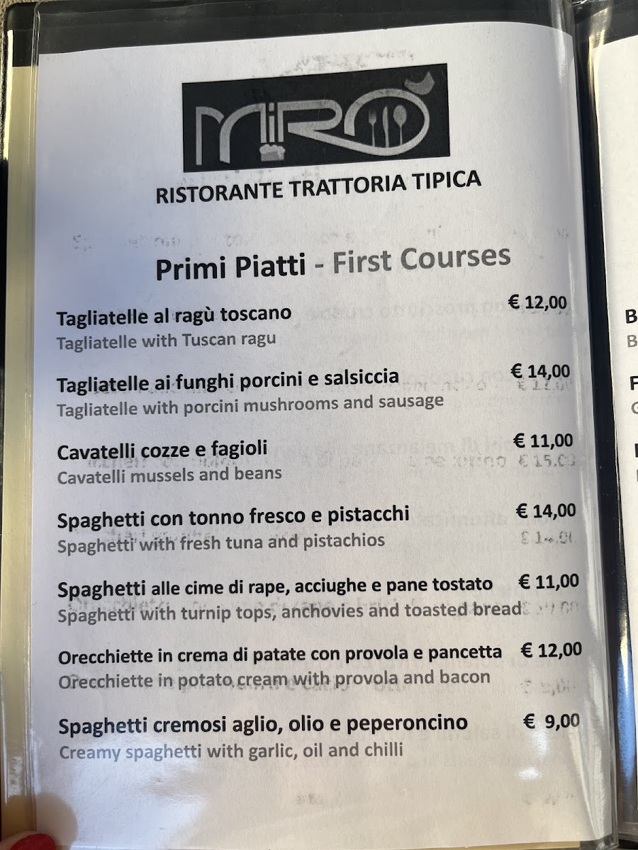 Menu Mirò Restaurant & Bistrot-4